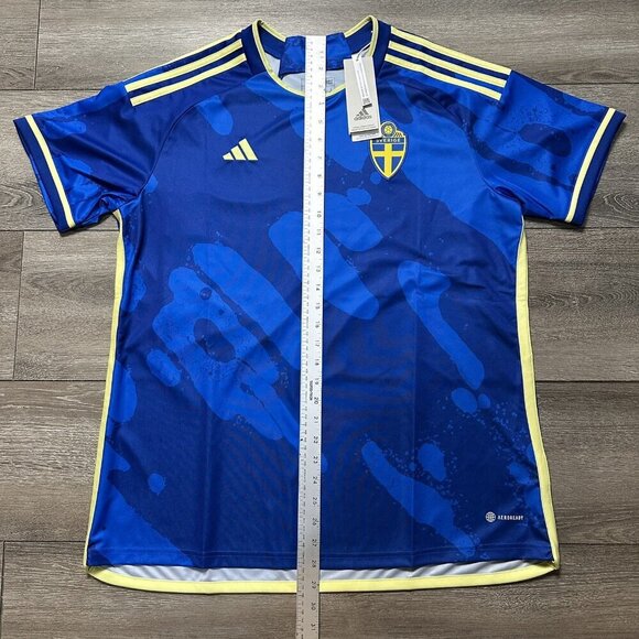 Sweden National Football Team Adidas Aeroready Jersey Women’s XL Blue NWT - Picture 5 of 5